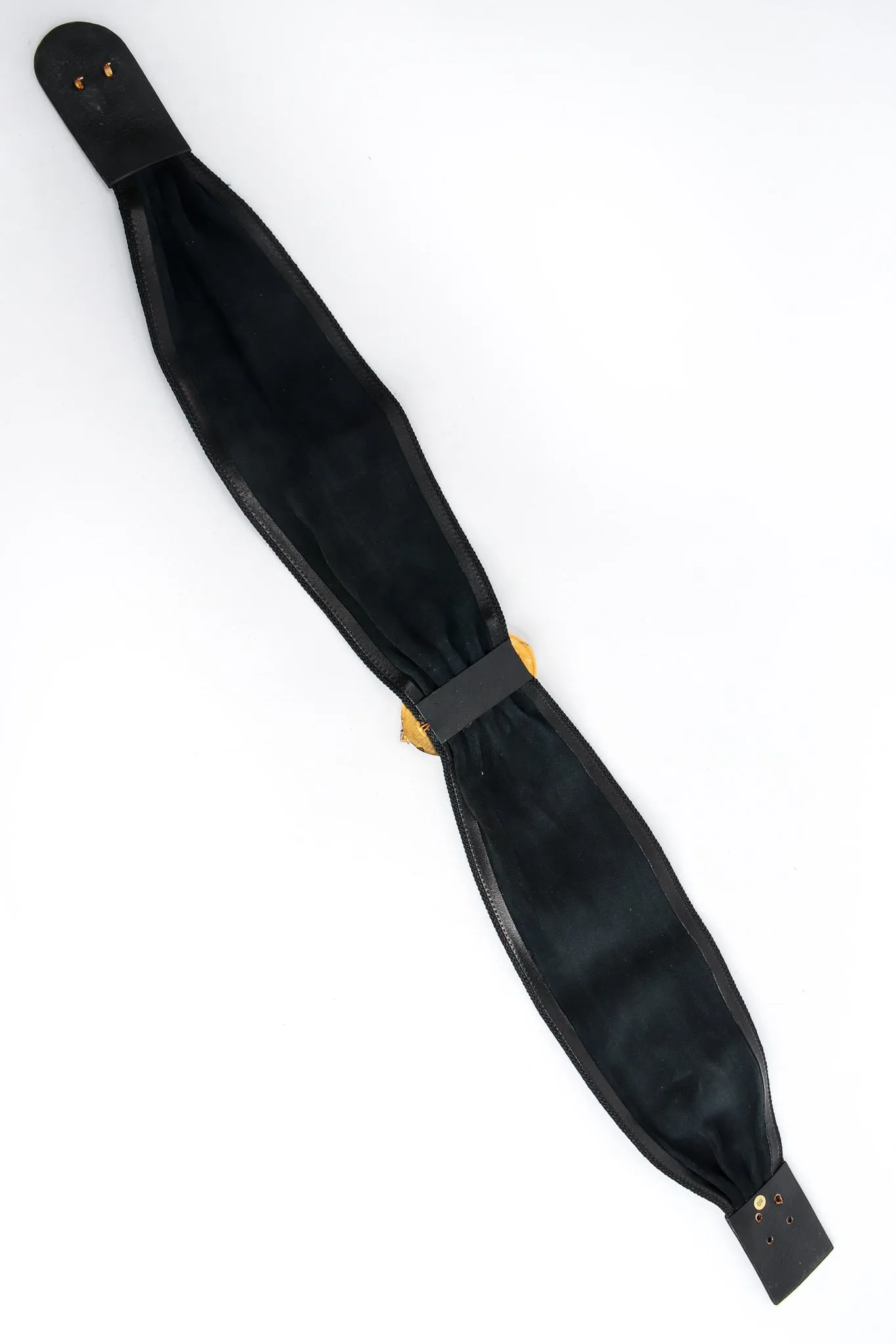 Oval Crystal Leather Sash Belt