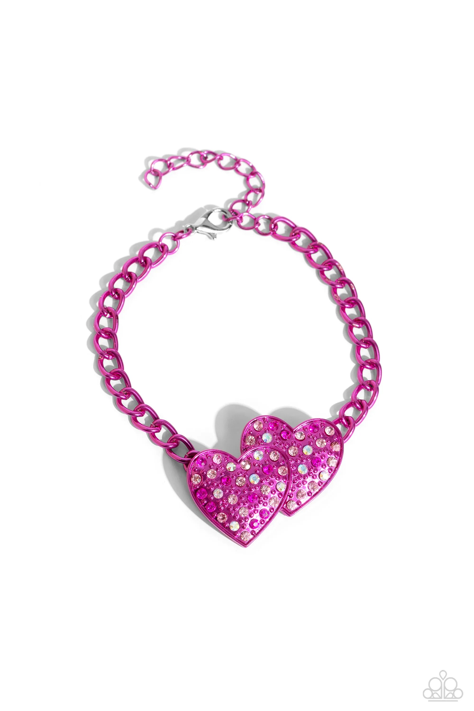 Paparazzi Low-Key Lovestruck Necklace Pink & Lovestruck Lineup Bracelet Pink