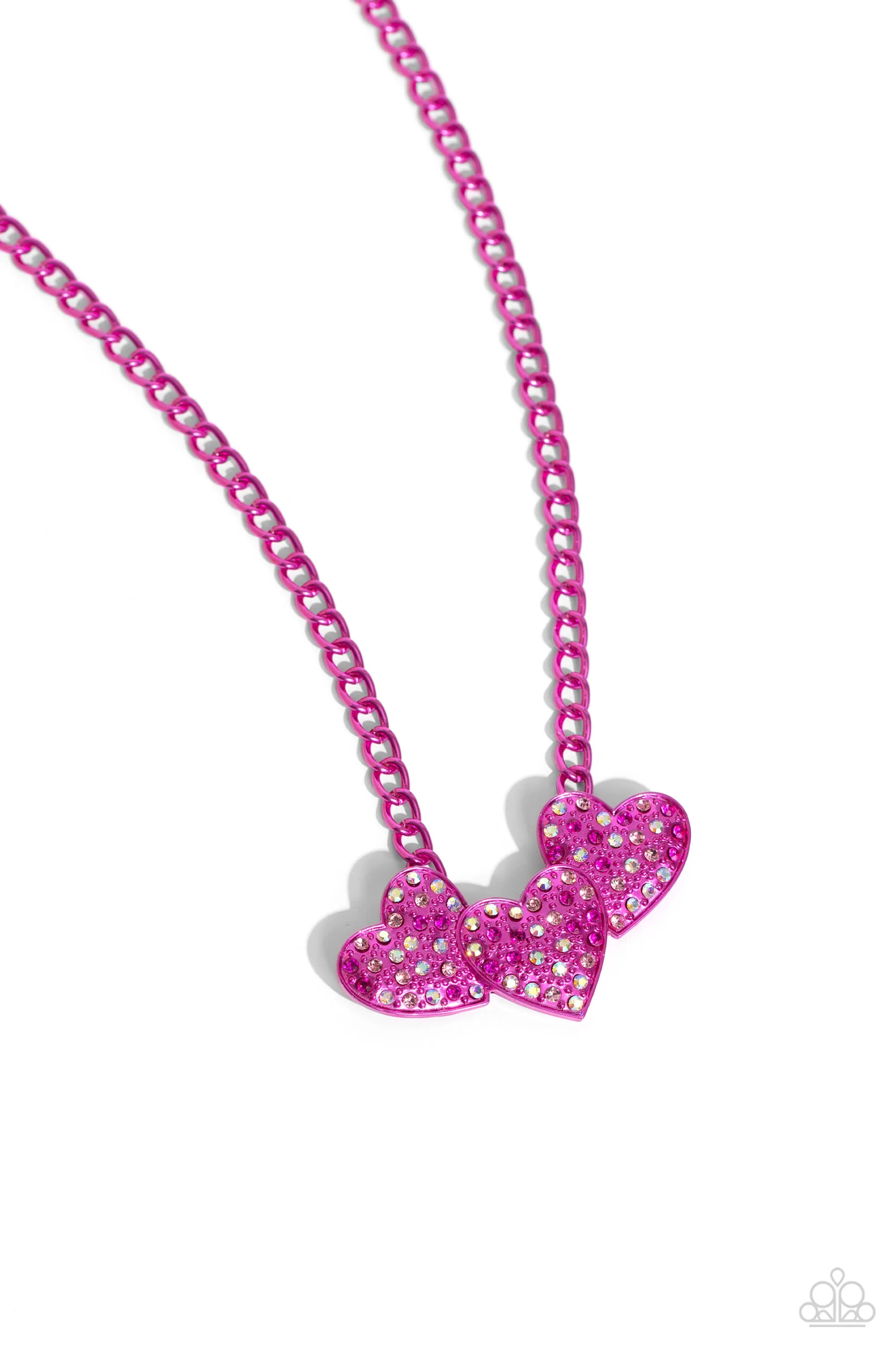 Paparazzi Low-Key Lovestruck Necklace Pink & Lovestruck Lineup Bracelet Pink