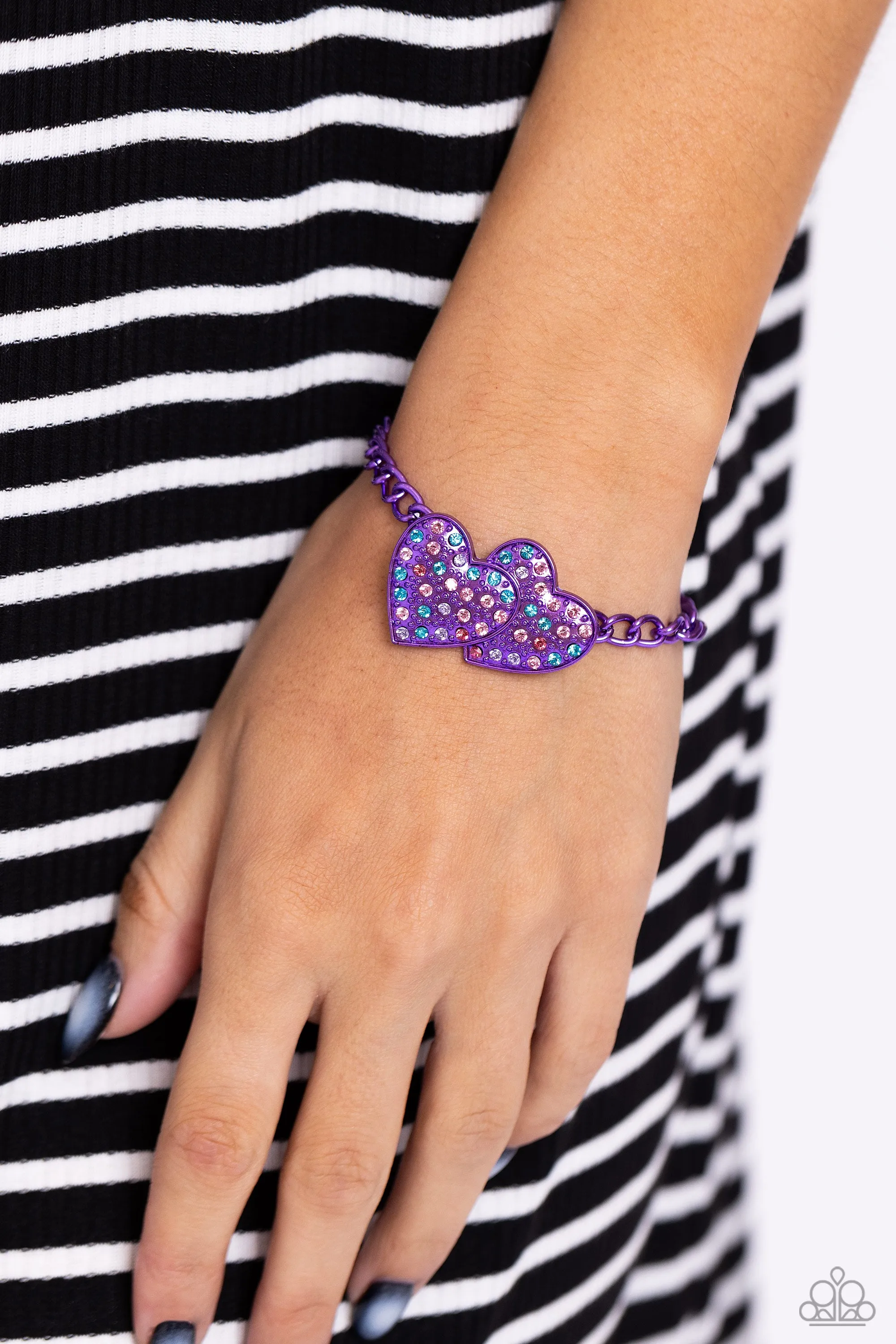 Paparazzi Low-Key Lovestruck Necklace Purple & Lovestruck Lineup Bracelet Purple