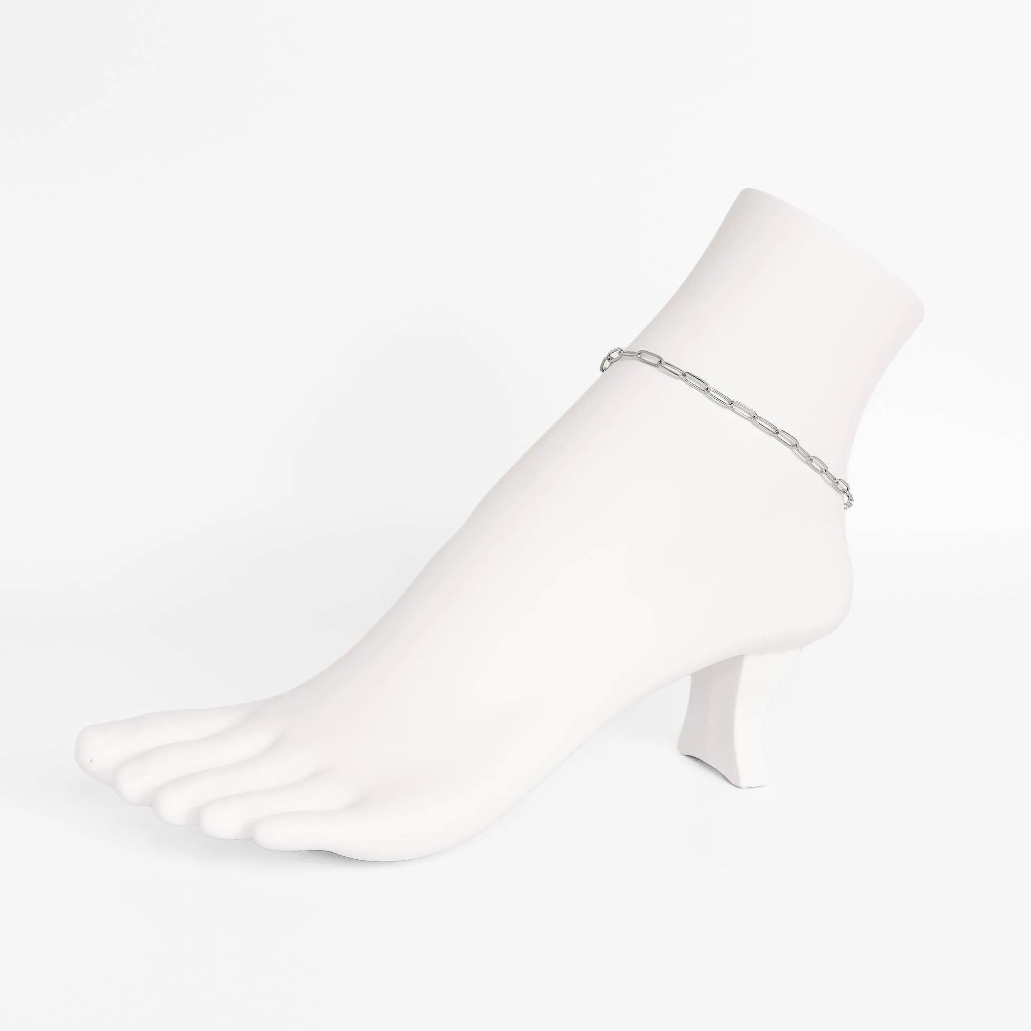Paperclip Chain Anklet Rose Gold