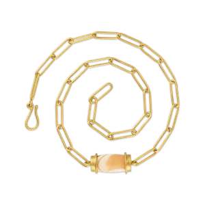 Paperlink Necklace with Yellow Agate Drum