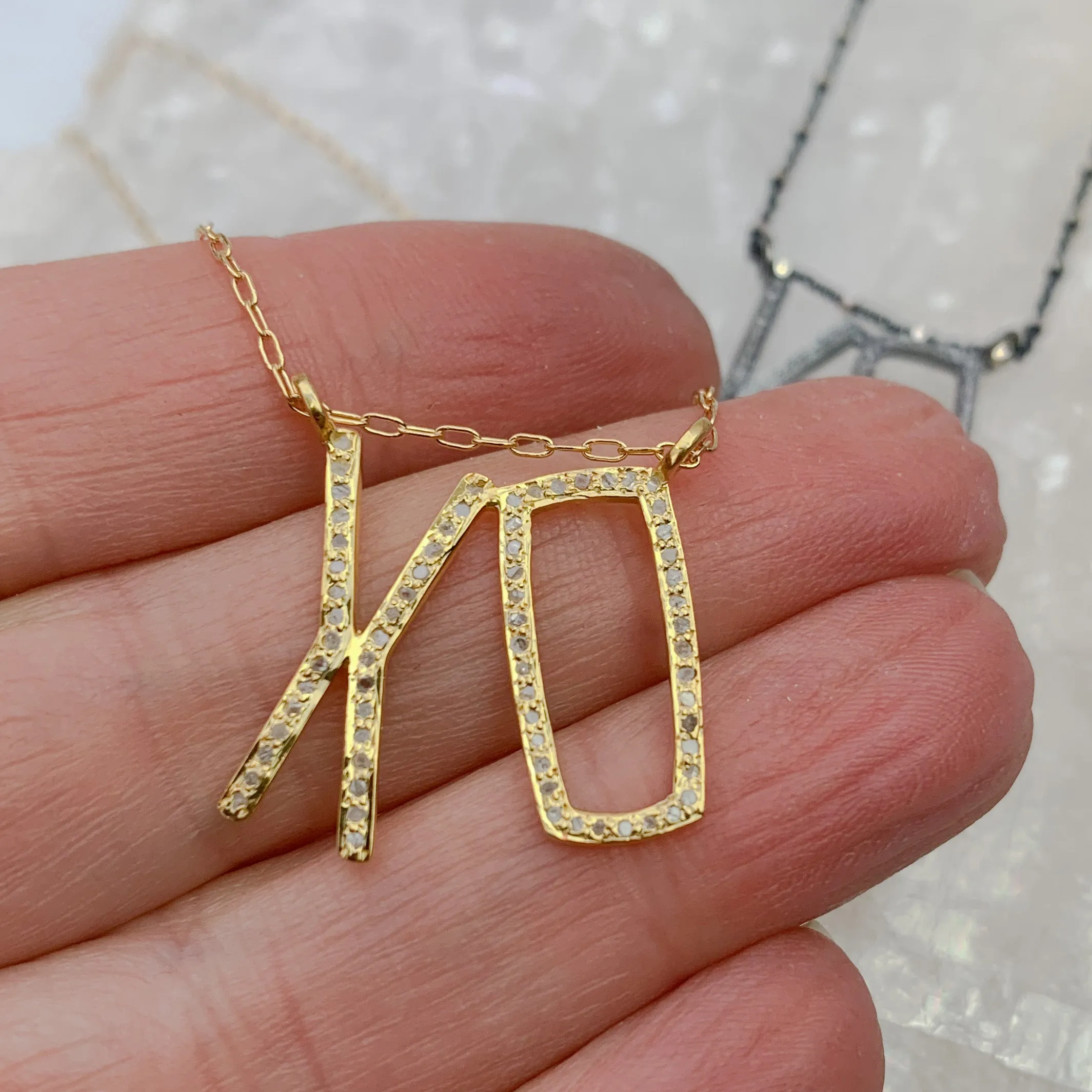 Pavé Diamond XO Necklace – Timeless Sparkle with Deep Meaning