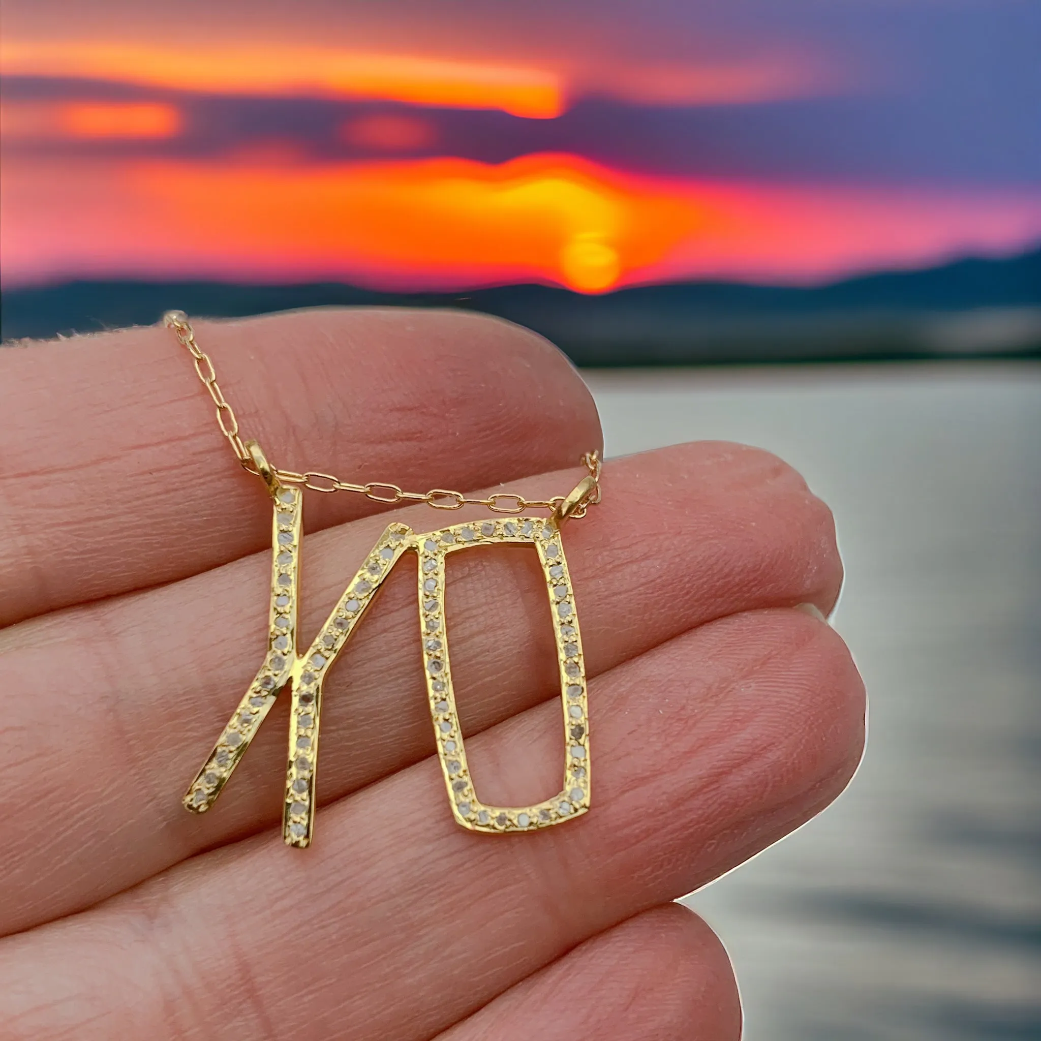 Pavé Diamond XO Necklace – Timeless Sparkle with Deep Meaning