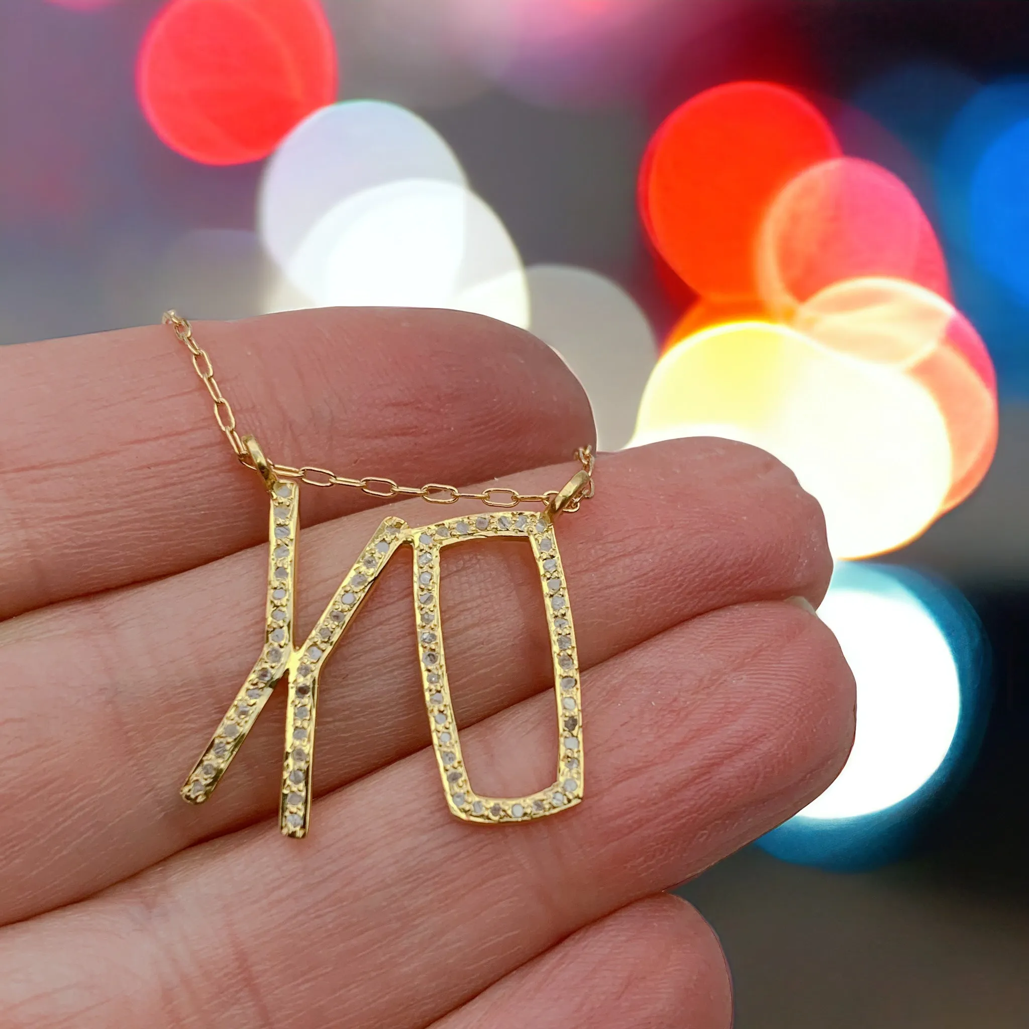 Pavé Diamond XO Necklace – Timeless Sparkle with Deep Meaning