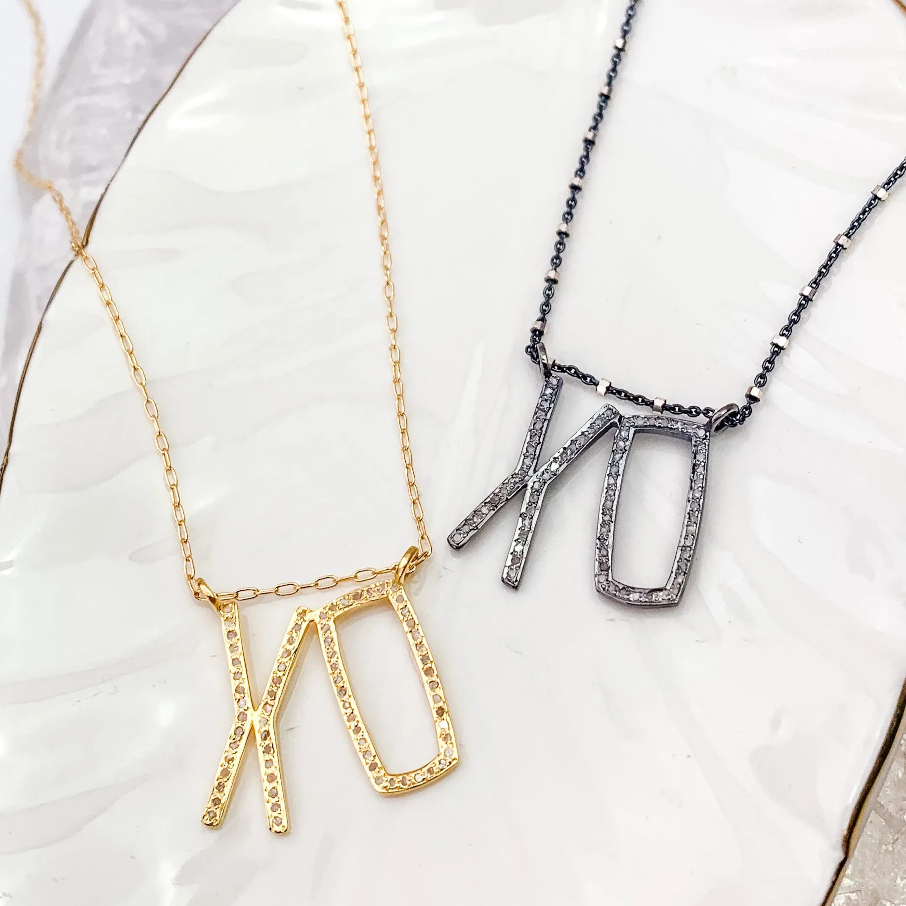 Pavé Diamond XO Necklace – Timeless Sparkle with Deep Meaning