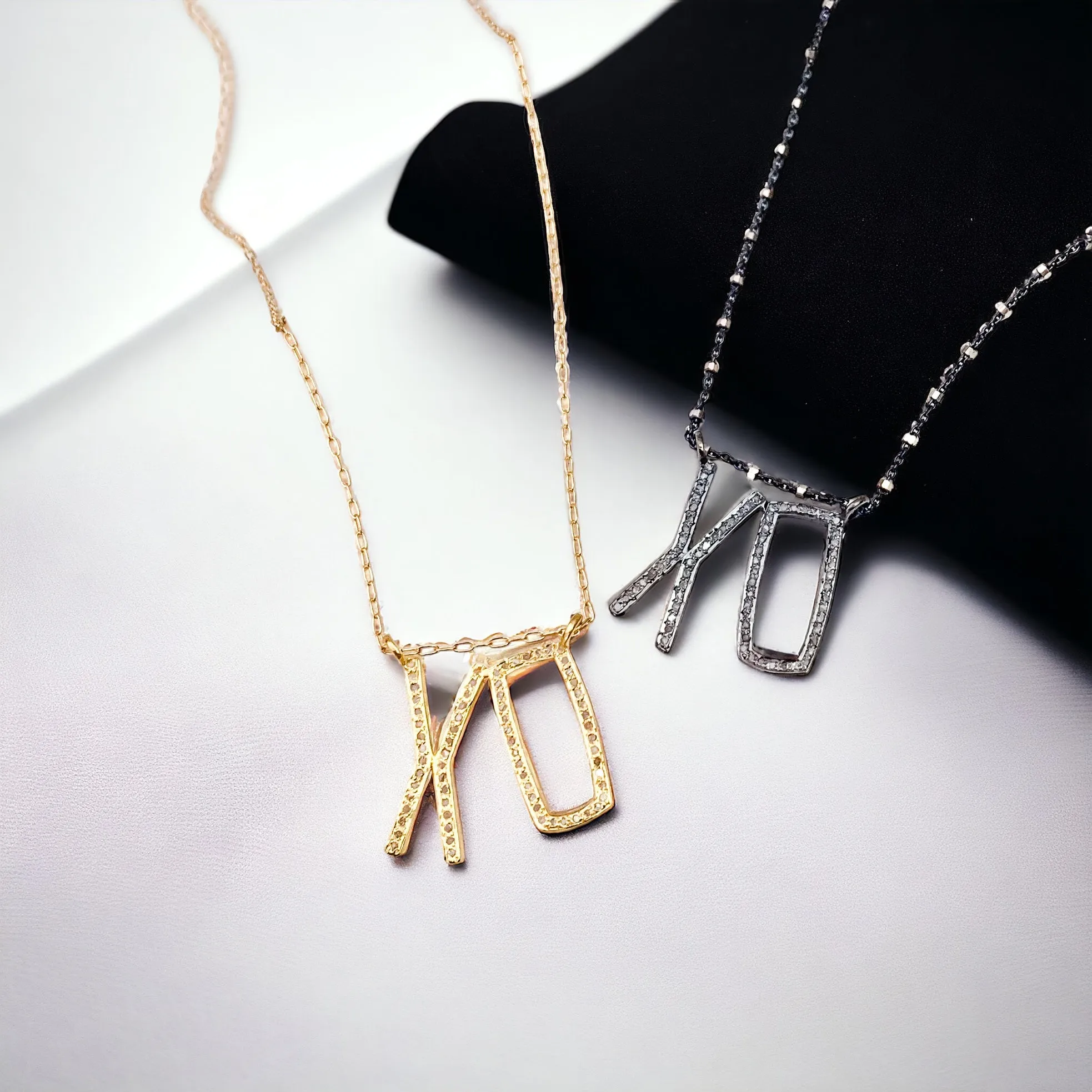 Pavé Diamond XO Necklace – Timeless Sparkle with Deep Meaning