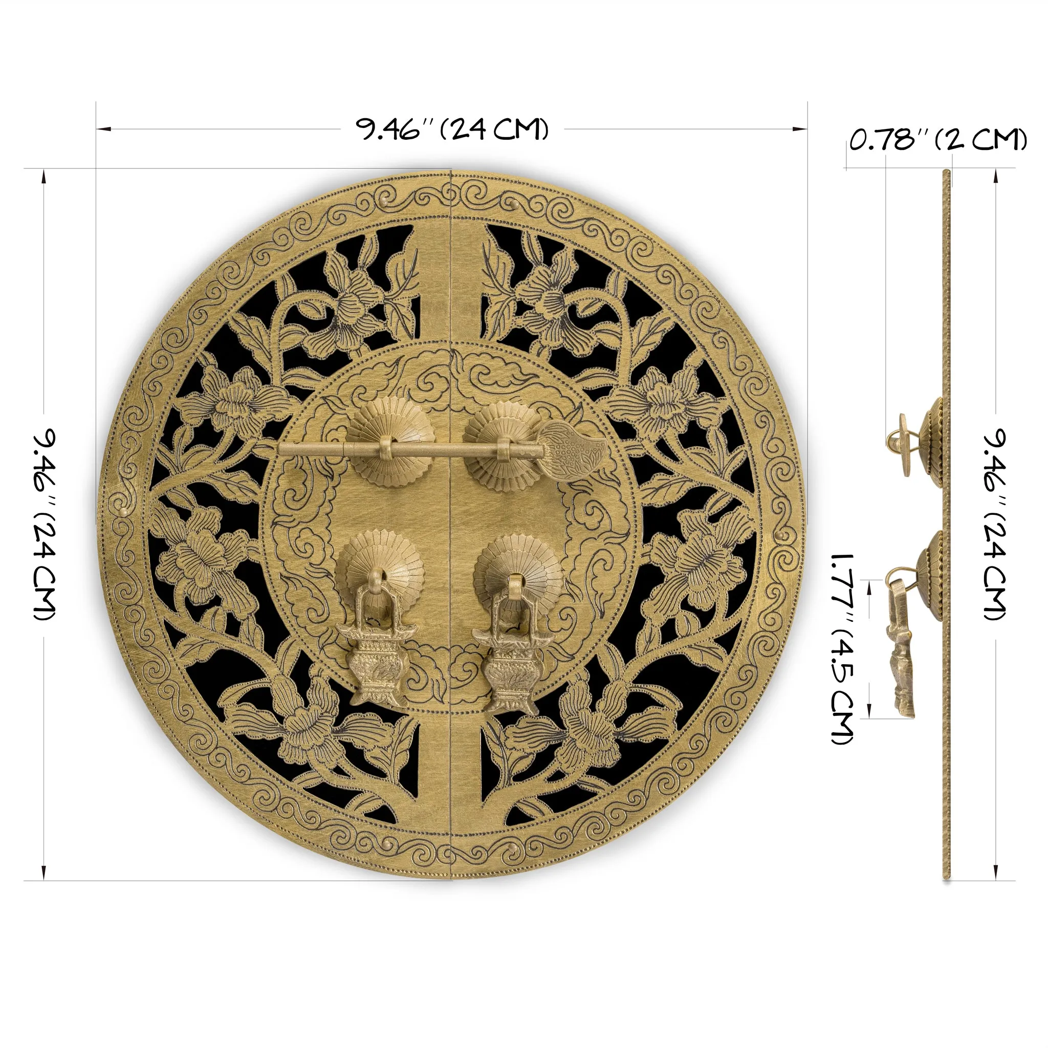 Peony Flower Cabinet Face Plate 9.5"