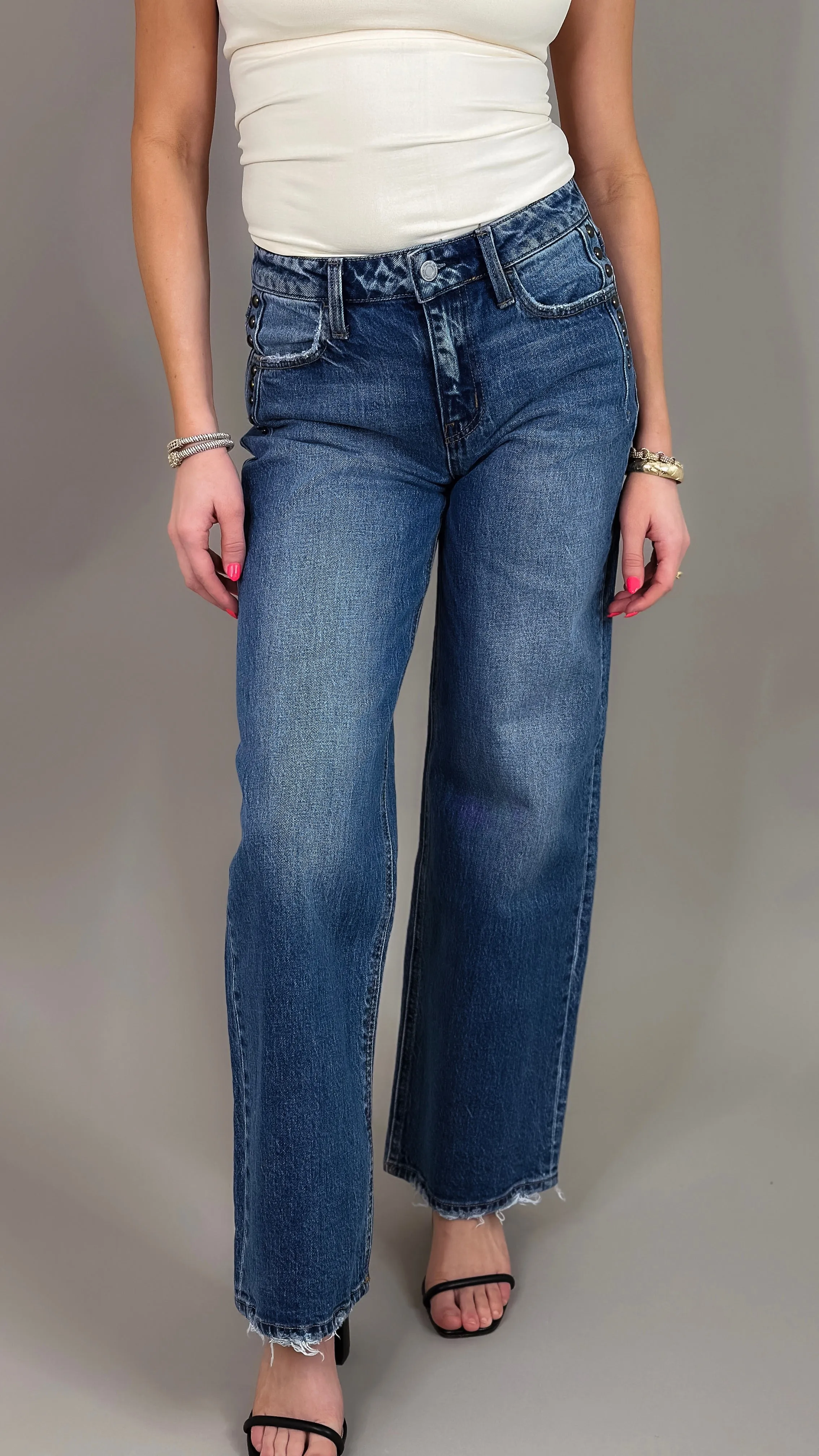 Perfect Place Studded Denim
