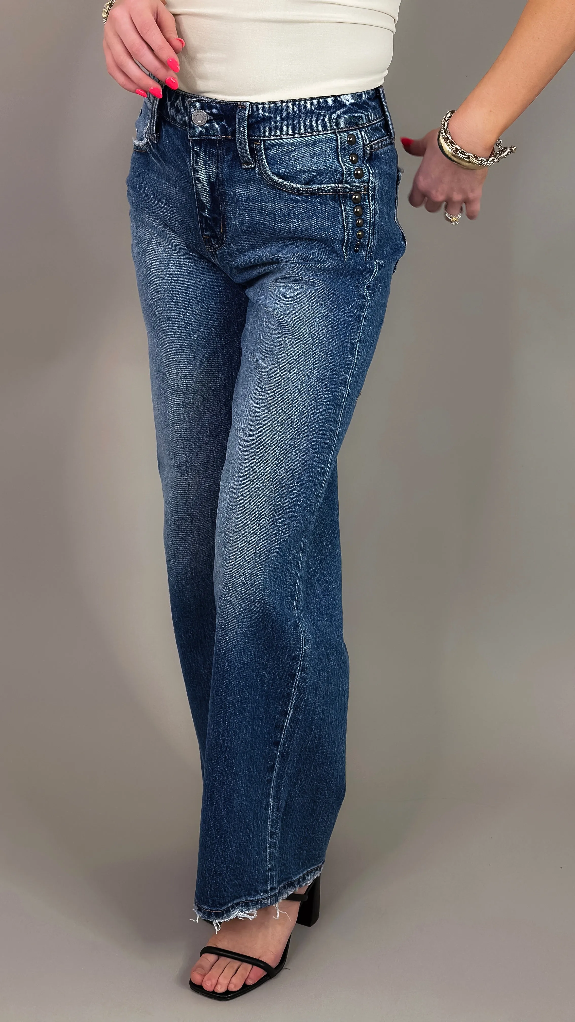 Perfect Place Studded Denim