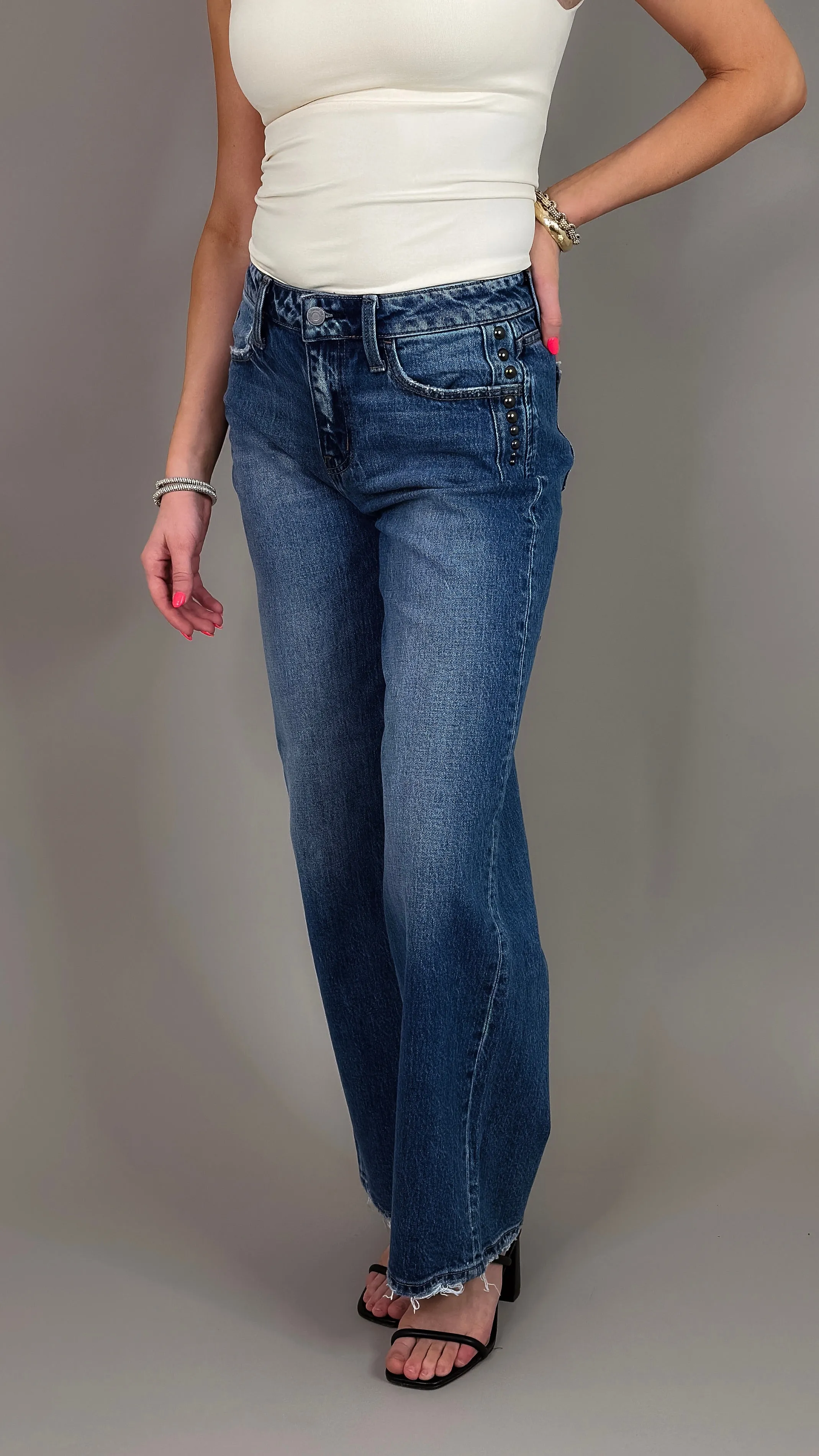 Perfect Place Studded Denim