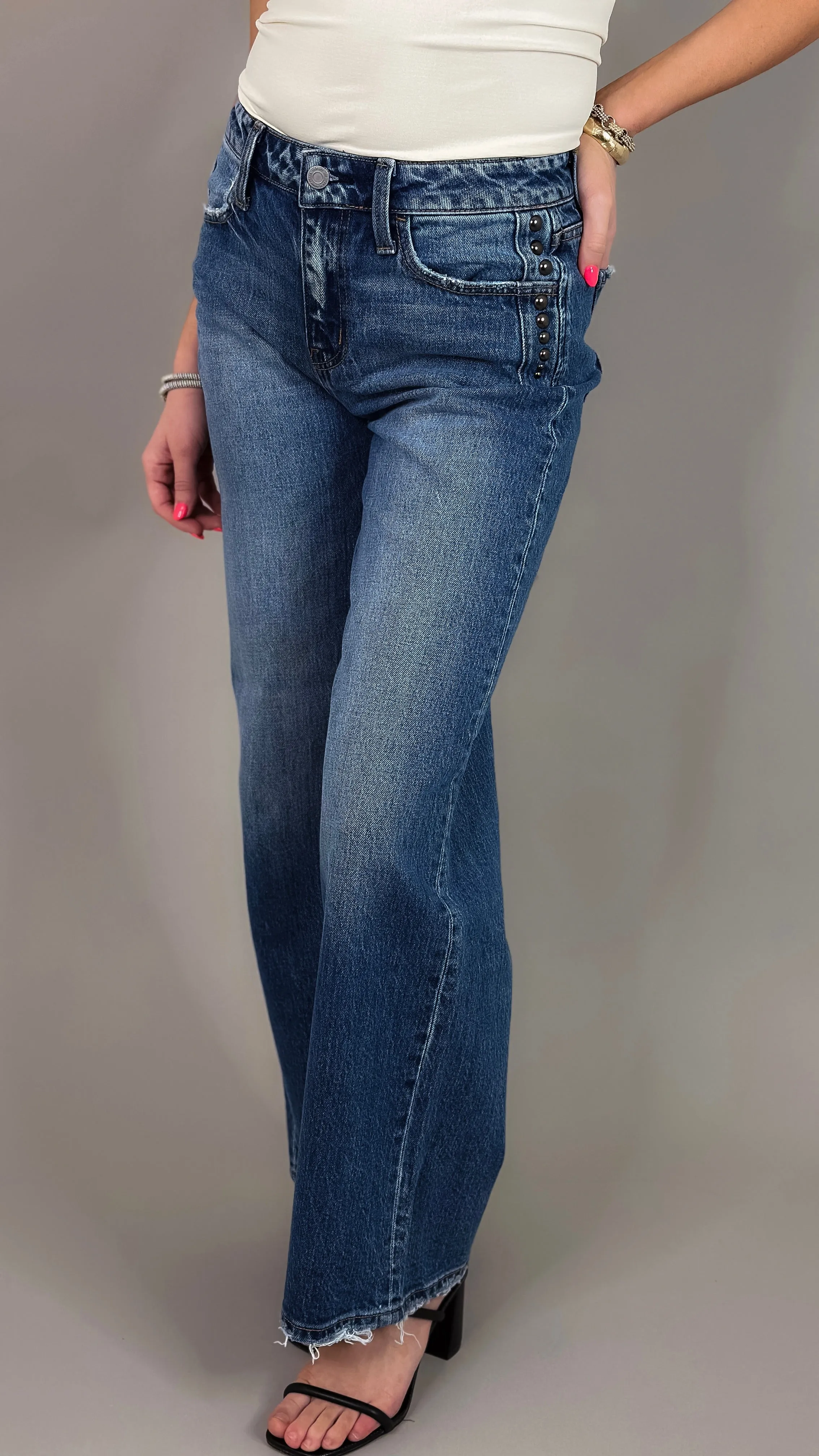 Perfect Place Studded Denim