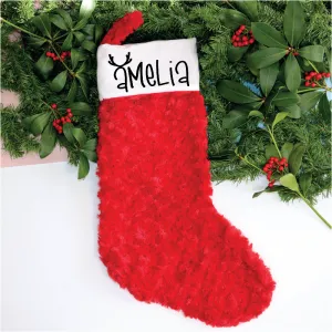 Personalized Luxury Christmas Stocking and Santa Sack in Red