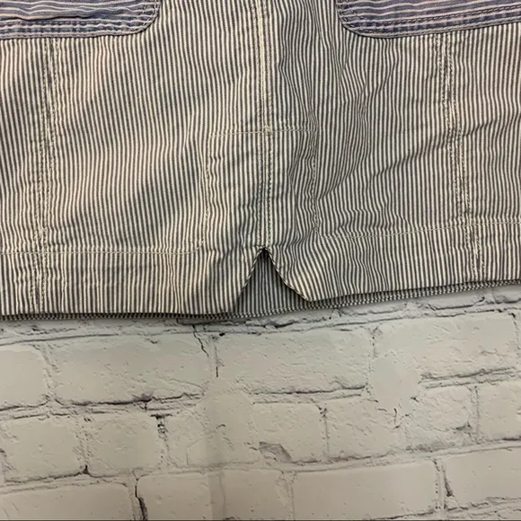 Pilcro and the Letterpress Railroad Stripe Denim Mini Skirt Blue/White Size 4