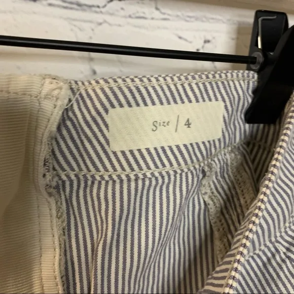 Pilcro and the Letterpress Railroad Stripe Denim Mini Skirt Blue/White Size 4