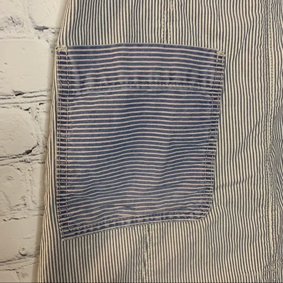 Pilcro and the Letterpress Railroad Stripe Denim Mini Skirt Blue/White Size 4