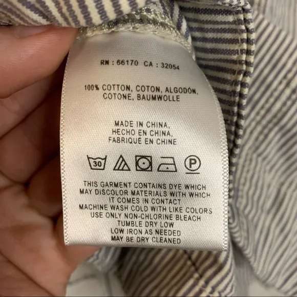 Pilcro and the Letterpress Railroad Stripe Denim Mini Skirt Blue/White Size 4