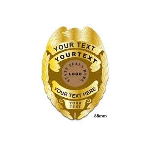 Police Badges with Custom Logo & Text - Shield