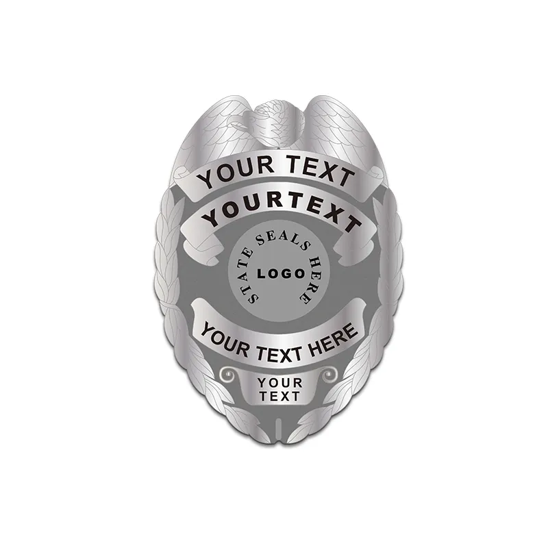 Police Badges with Custom Logo & Text - Shield