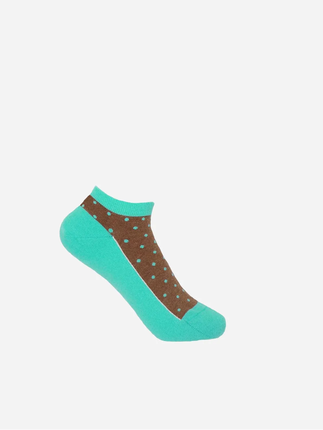 Polka Women's Organic Trainer Socks Bundle - Ocean & Beige