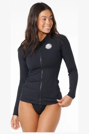 PREMIUM SURF ZIP THRU LS U - BLACK