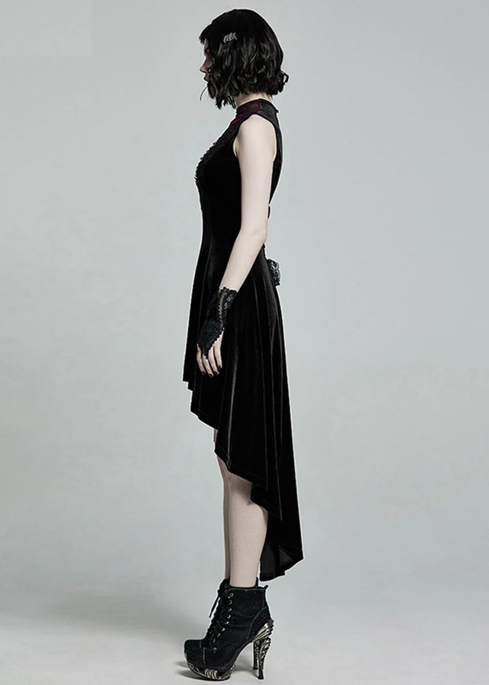 Punk Rave Aurora Velvet Dress Black