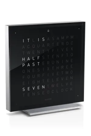 QLOCKTWO TOUCH Aluminium Desk Clock with BLACK ICE TEA Acrylic Faceplate