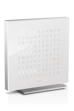 QLOCKTWO TOUCH Aluminium Desk Clock with VANILLA SUGAR Acrylic Faceplate