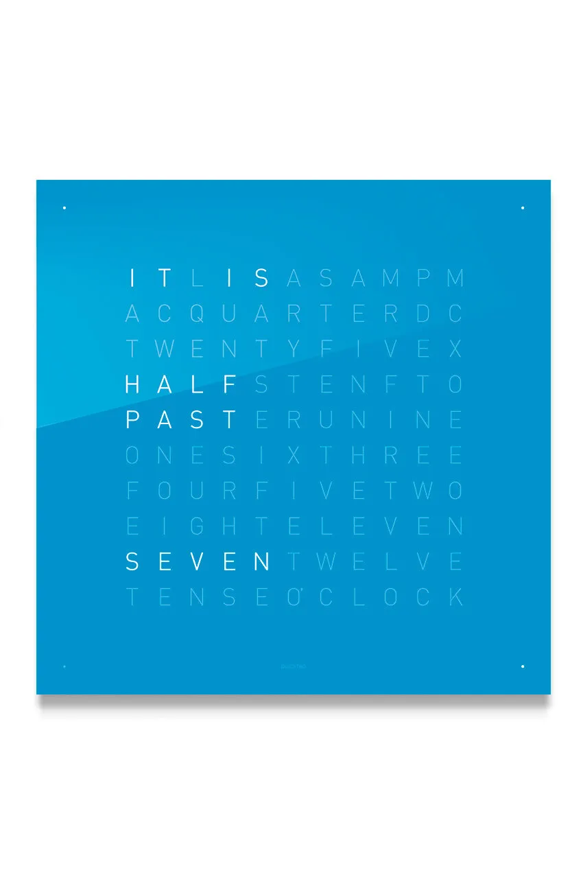 QLOCKTWO Wall Clock with BLUE CANDY Acrylic Faceplate