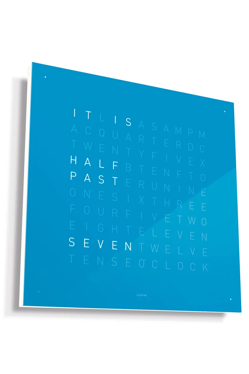 QLOCKTWO Wall Clock with BLUE CANDY Acrylic Faceplate