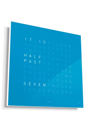 QLOCKTWO Wall Clock with BLUE CANDY Acrylic Faceplate