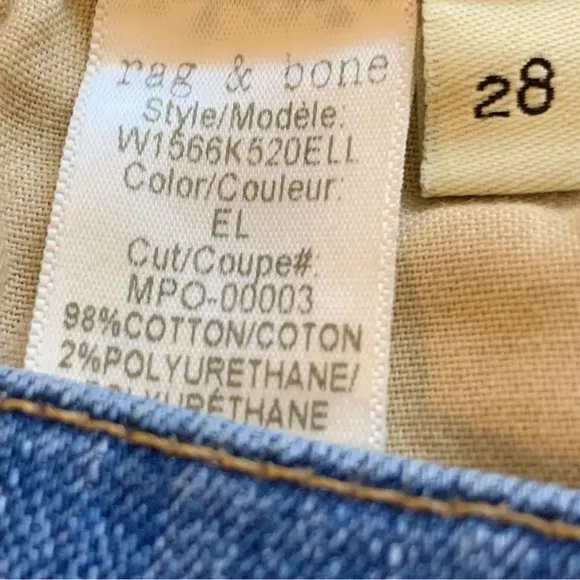 Rag &amp; Bone High Rise Ankle Skinny Jeans - Size 28