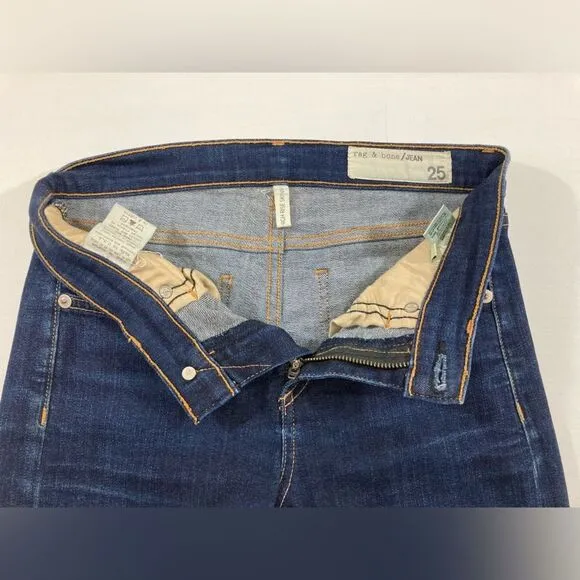 Rag &amp; Bone Jeans Women's 25 Blue Denim High Rise Skinny Heritage W1513k520