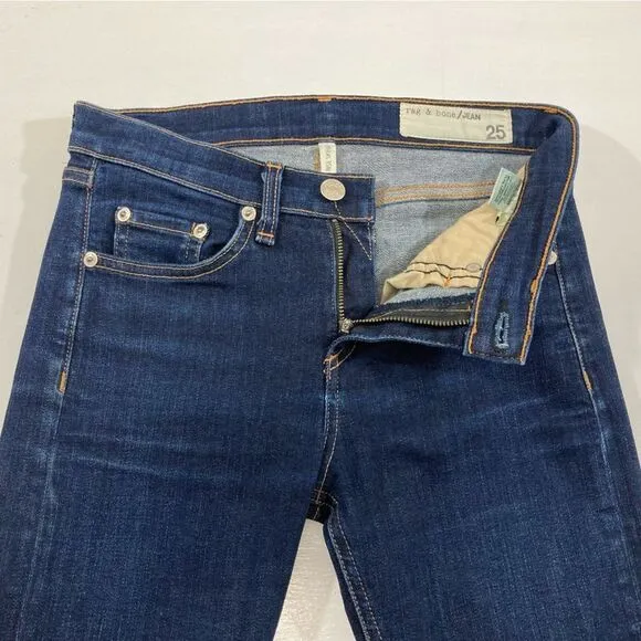 Rag &amp; Bone Jeans Women's 25 Blue Denim High Rise Skinny Heritage W1513k520