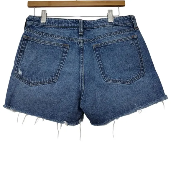 Rag &amp; Bone Women's Dre Low Rise Frayed Button-Fly Cut Off Denim Shorts Size 26