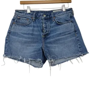 Rag &amp; Bone Women's Dre Low Rise Frayed Button-Fly Cut Off Denim Shorts Size 26