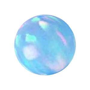 Rare Lab created Opal 4mm round fully drilled large ~1.2mm hole bead - Blue