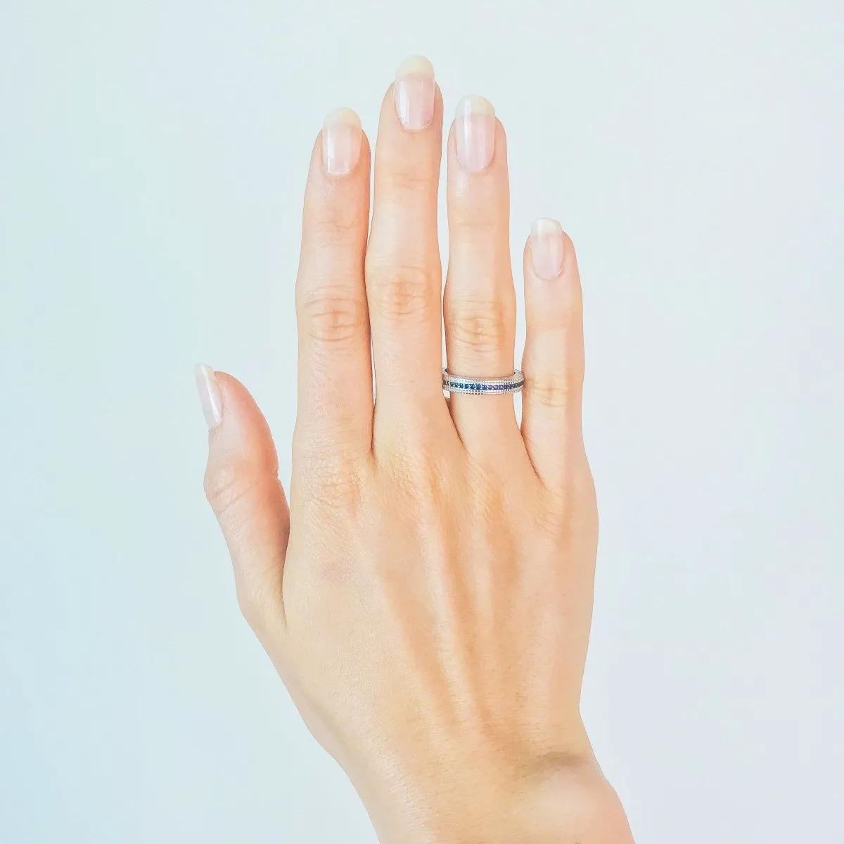 Real Blue Sapphire Band Ring