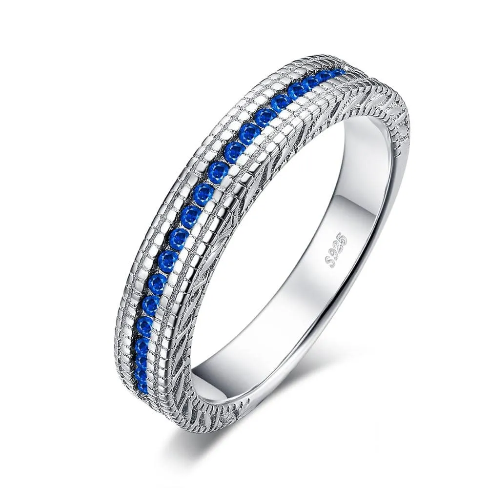 Real Blue Sapphire Band Ring