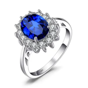 Real Sapphire and Simulated Diamond Ring