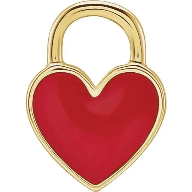 Red Enamel Heart Charm