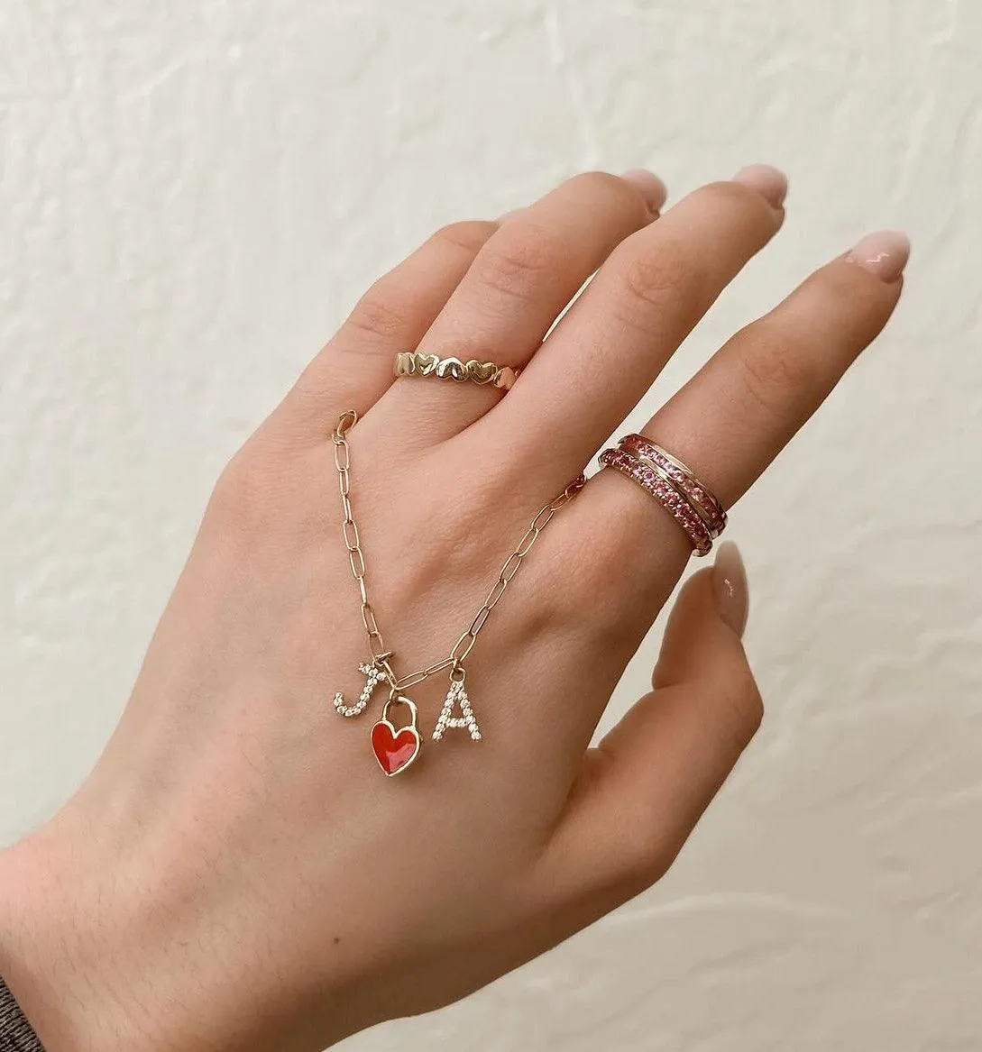 Red Enamel Heart Charm