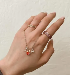 Red Enamel Heart Charm