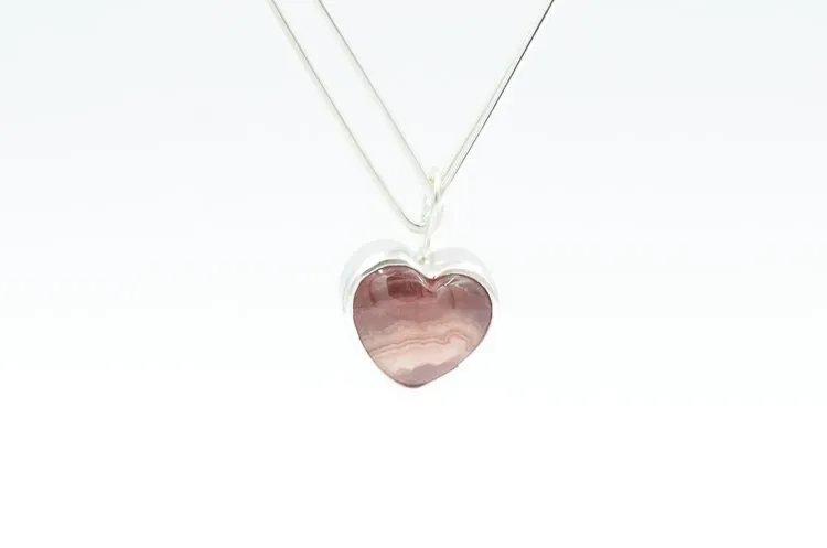 Rhodochrosite Heart Charm