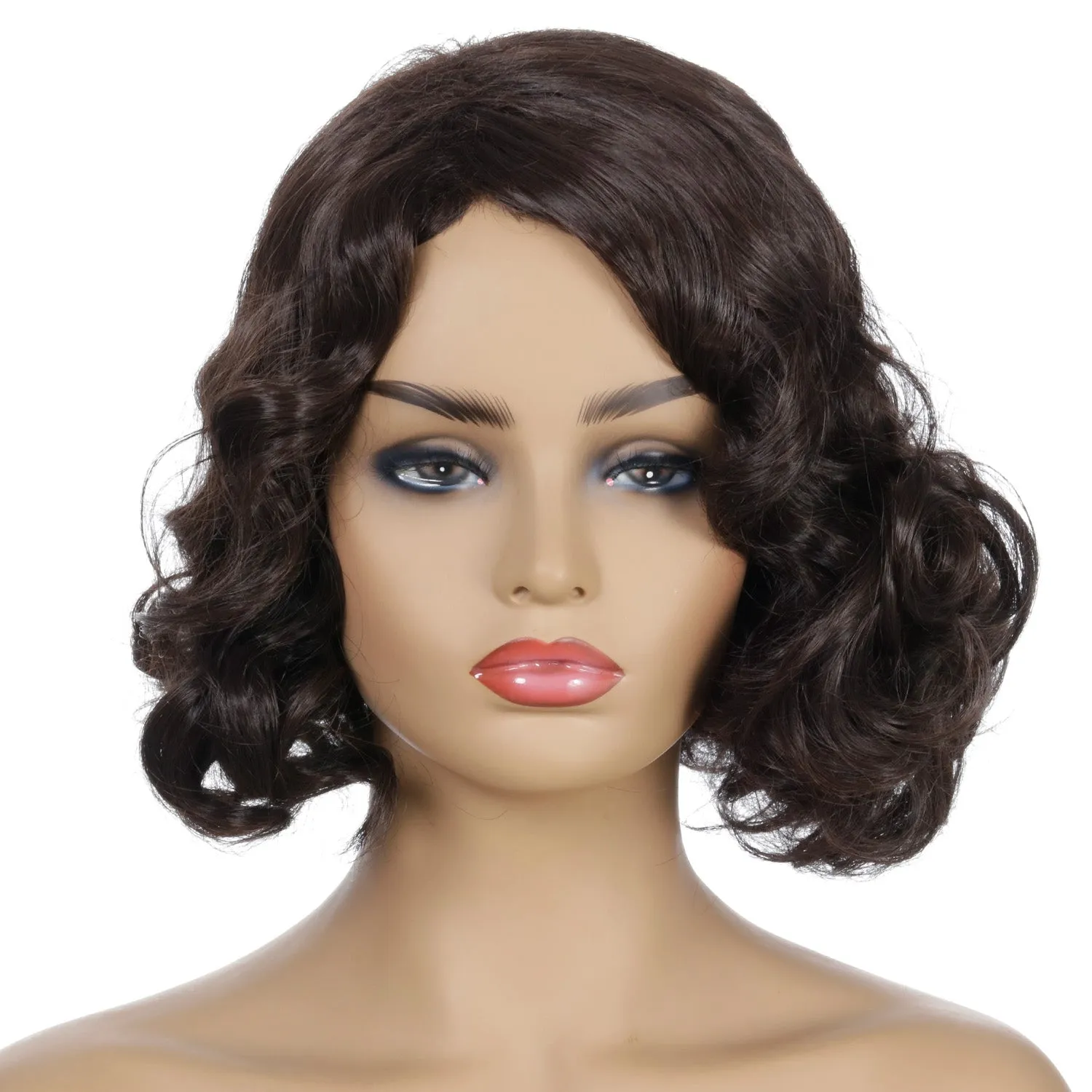 Rose | Black Short Pixie Cut Wavy Synthetic Hair Wig