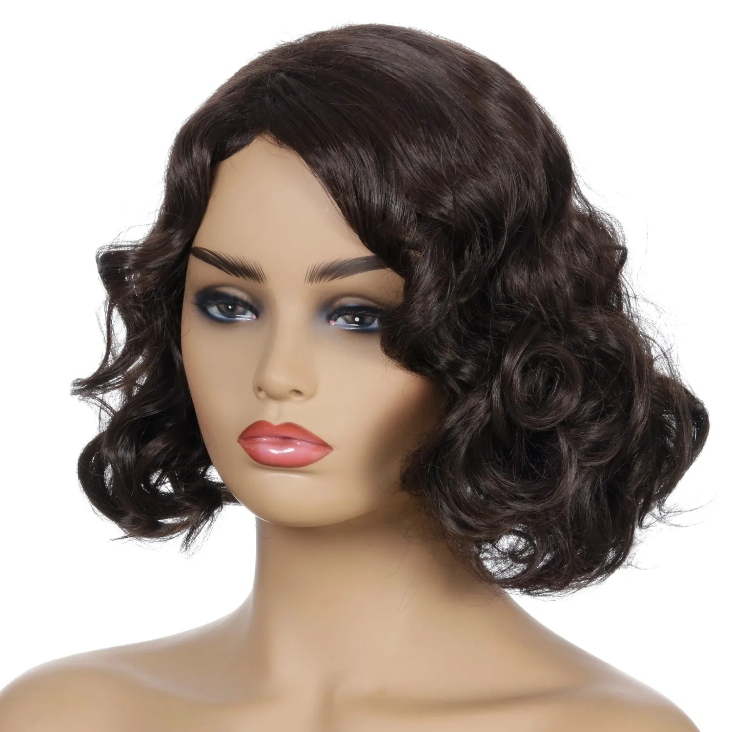 Rose | Black Short Pixie Cut Wavy Synthetic Hair Wig