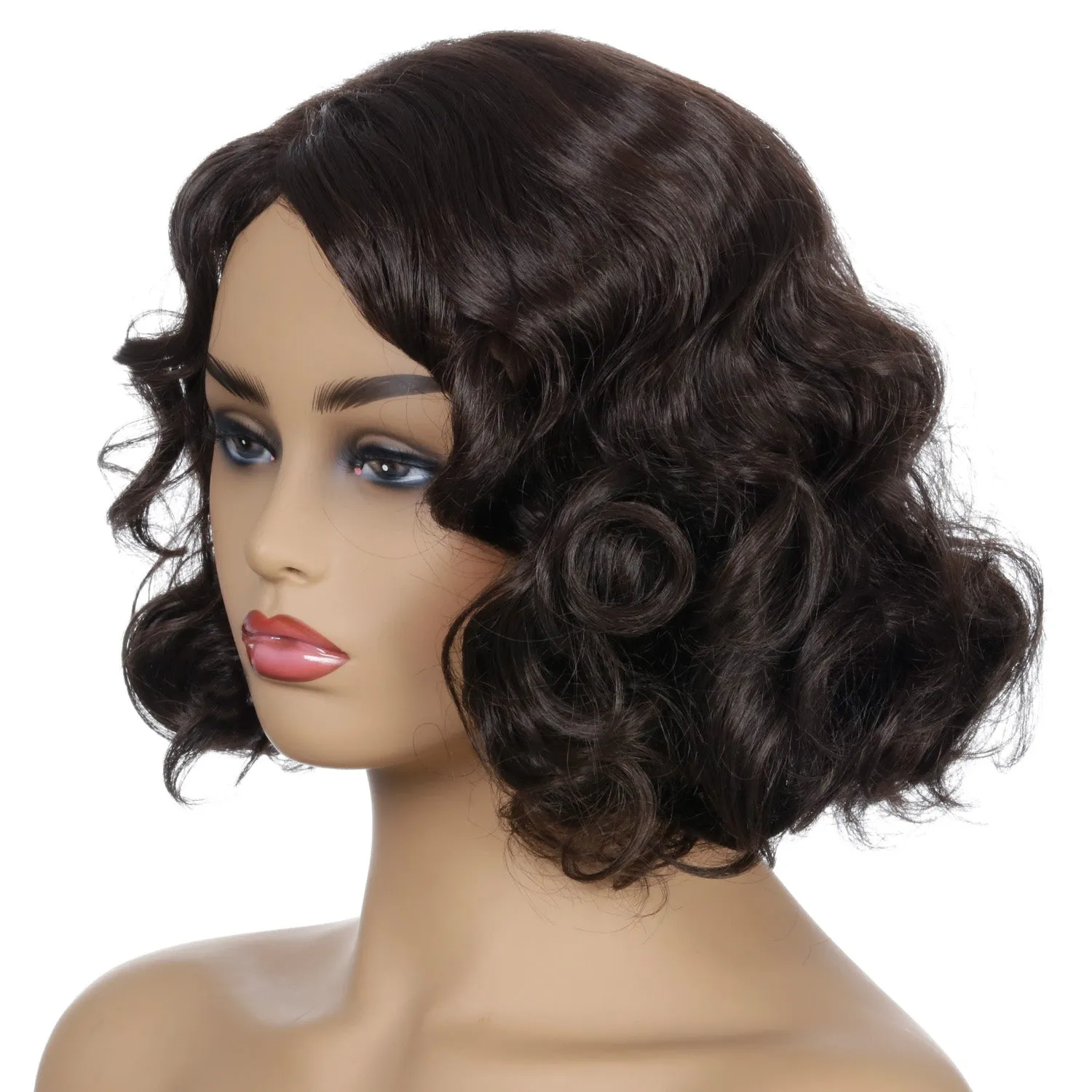 Rose | Black Short Pixie Cut Wavy Synthetic Hair Wig
