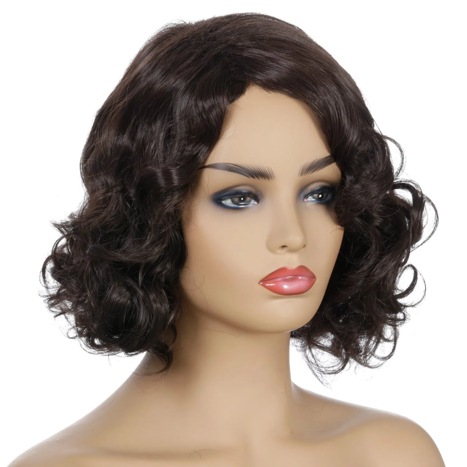 Rose | Black Short Pixie Cut Wavy Synthetic Hair Wig