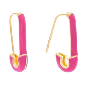 Safety Pin Enamel Earring