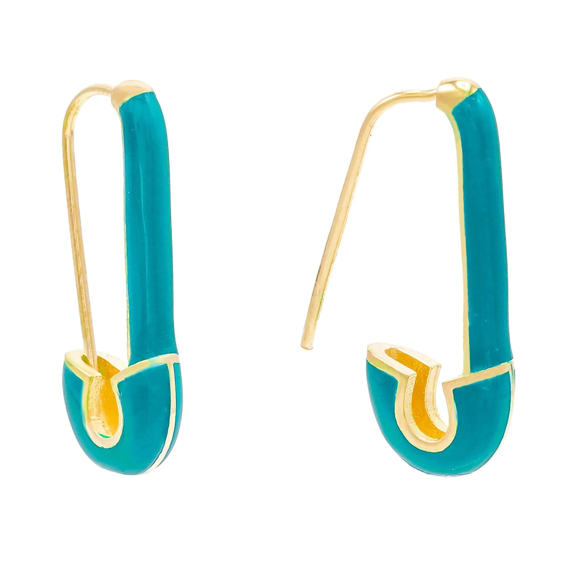 Safety Pin Enamel Earring